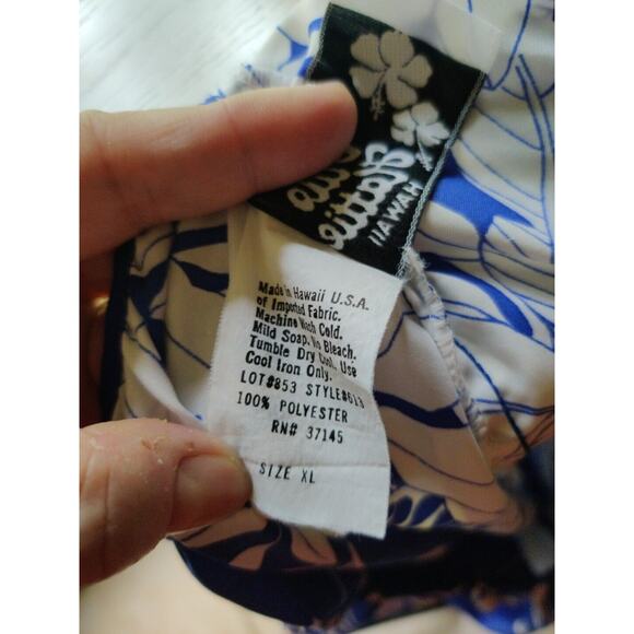 Vintage Hilo Hattie Hawaiian Dress Women’s Maxi VTG XL Blue Floral Style #613 - Picture 9 of 12